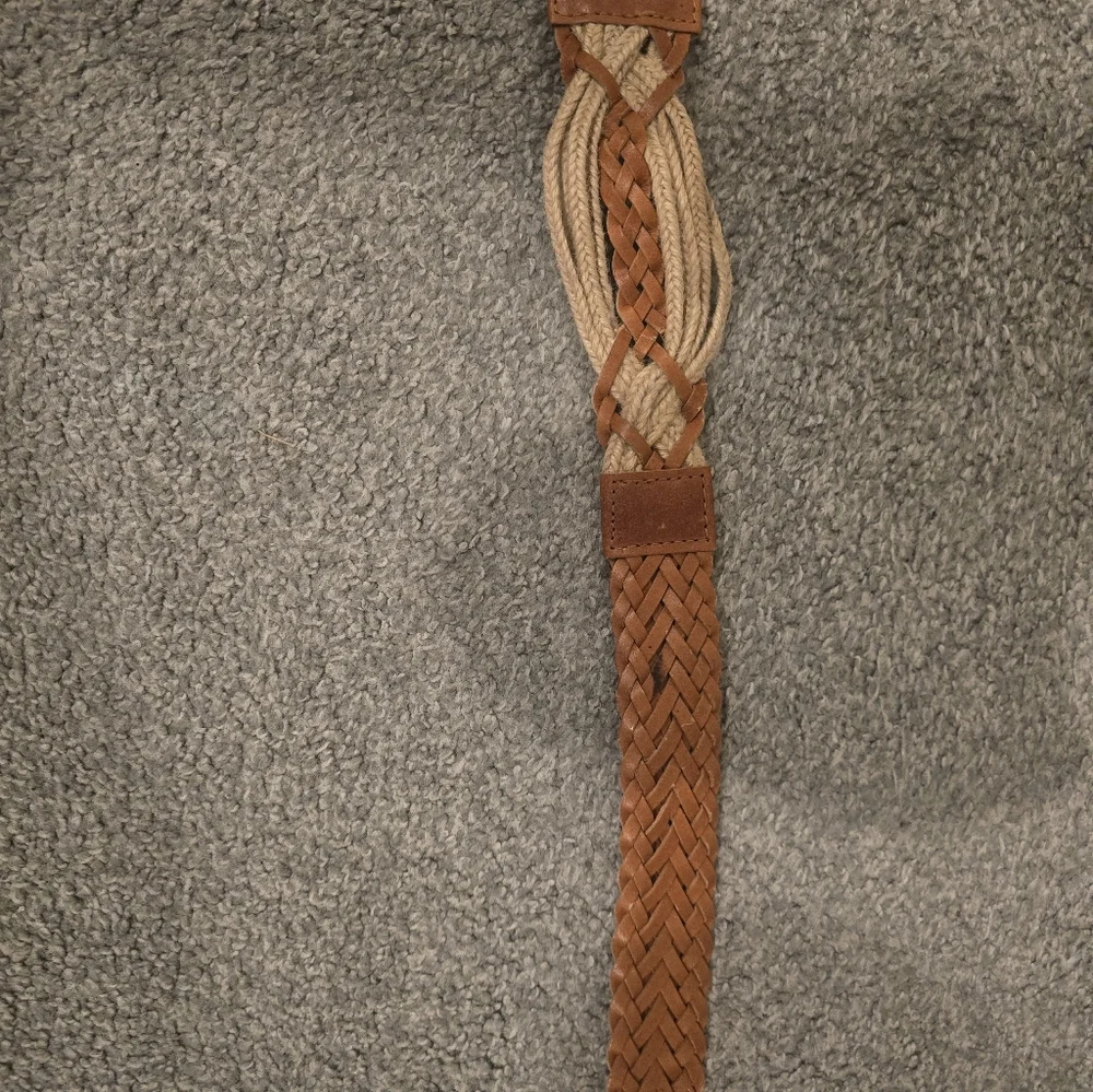 Boho Tan Rope Belt Y2K 80's Vibes Stretchy Band Statement Cottagecore